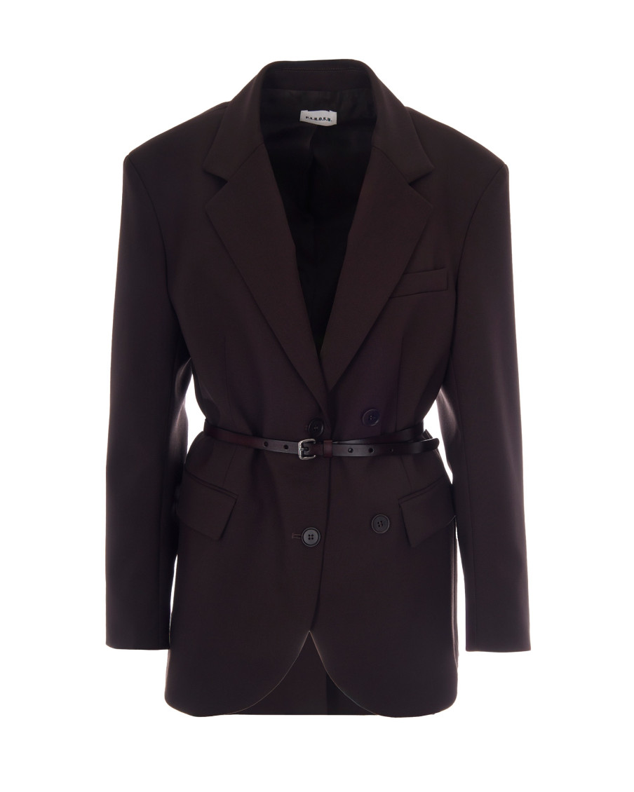 Dark Brown Notched Lapel Jacket