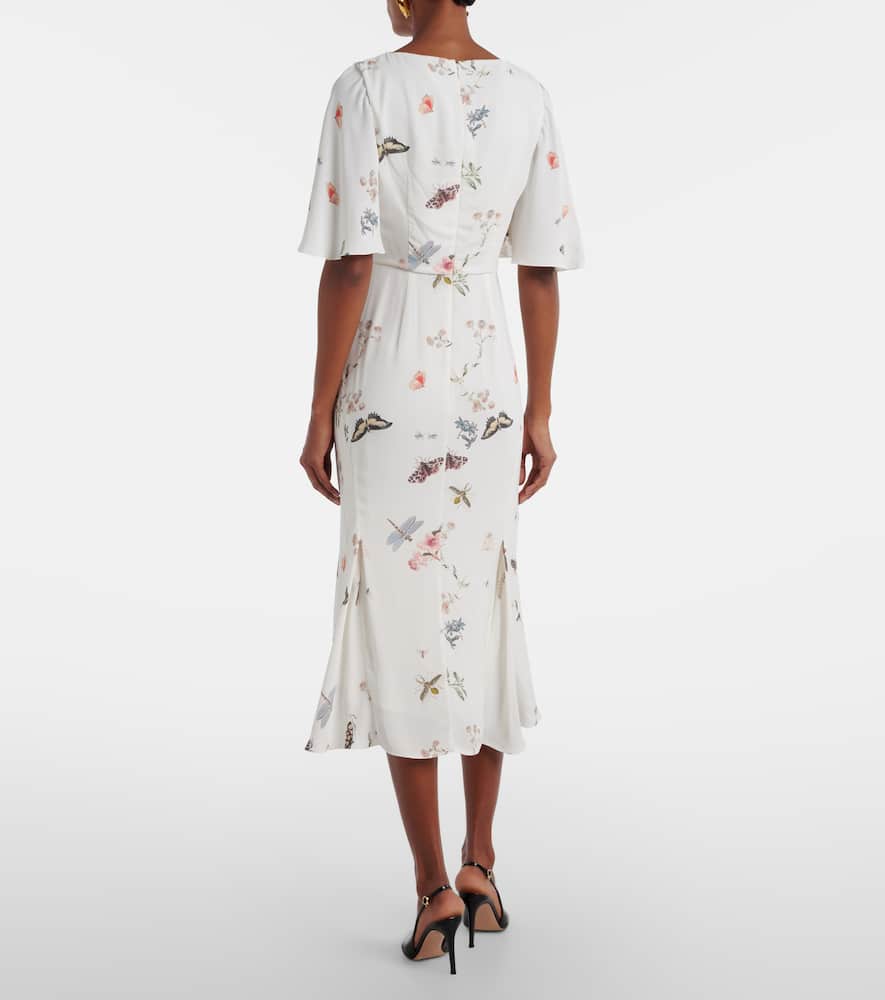Printed crêpe midi dress