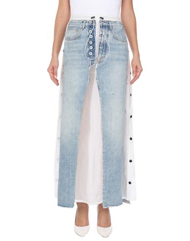Ben Taverniti Unravel Project Woman Maxi skirt Blue Size 24 Cotton, Polyamide