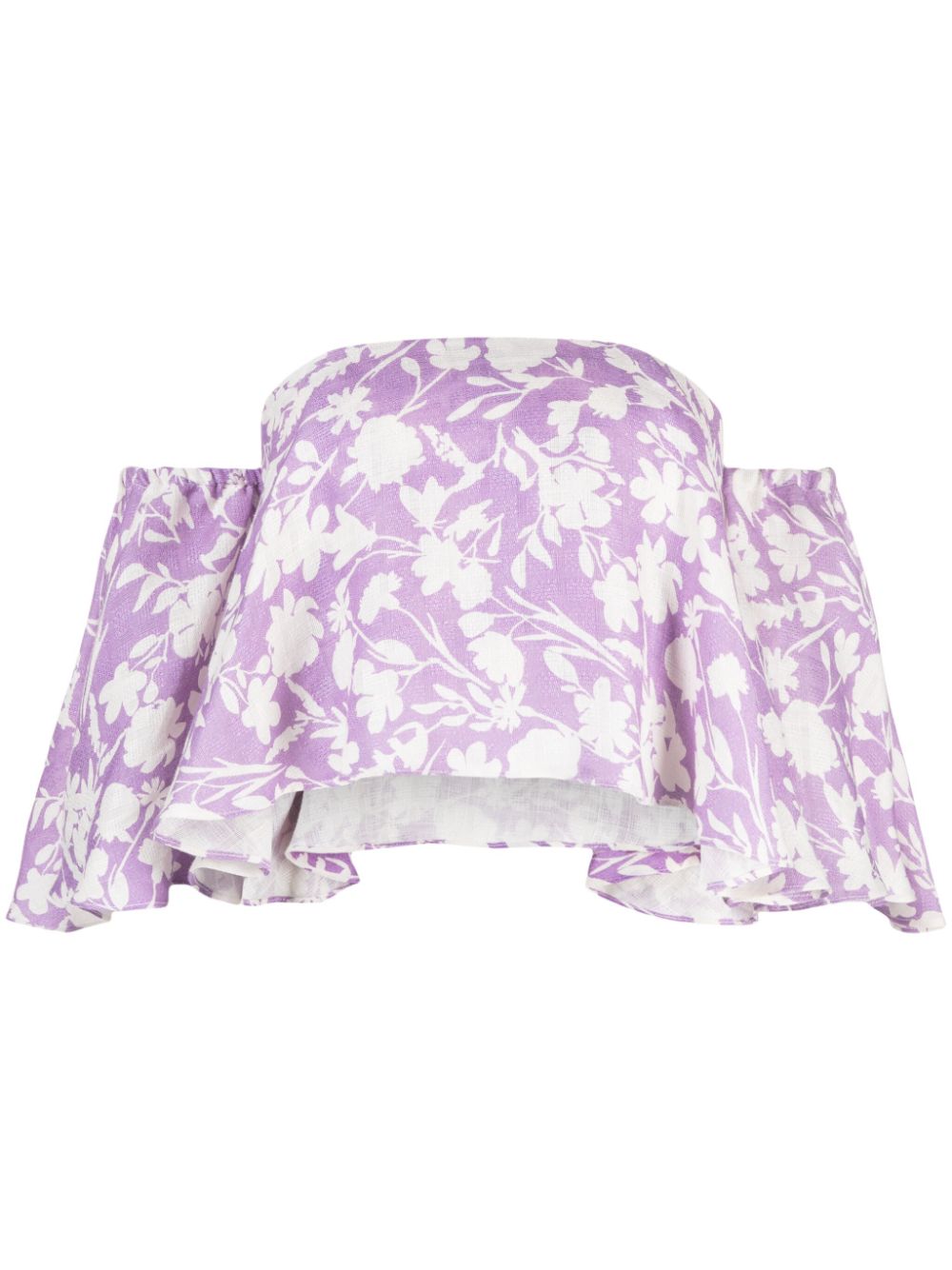 Arielle off-shoulder cropped top - Purple