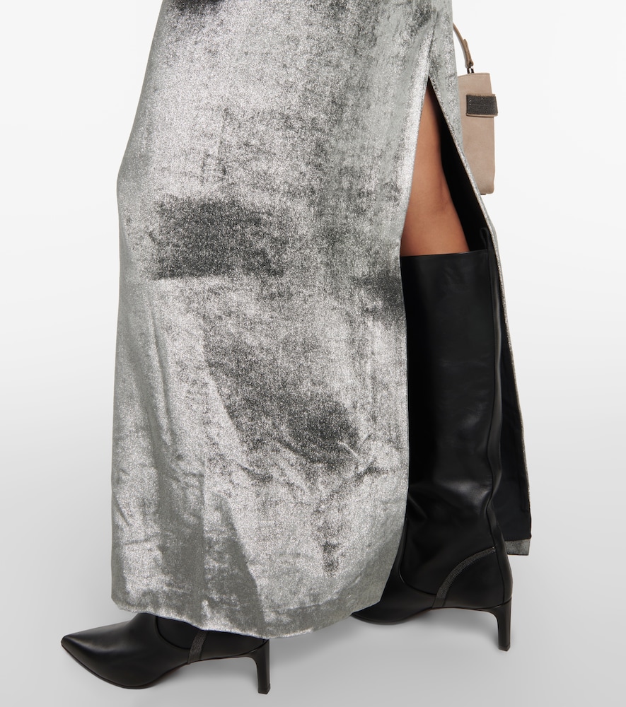Velvet maxi skirt