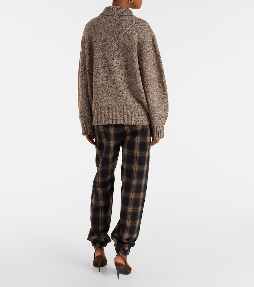 Checked cotton sweatpants