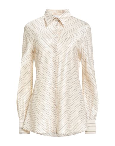 Woman Shirt Cream Size 10 Acetate, Viscose