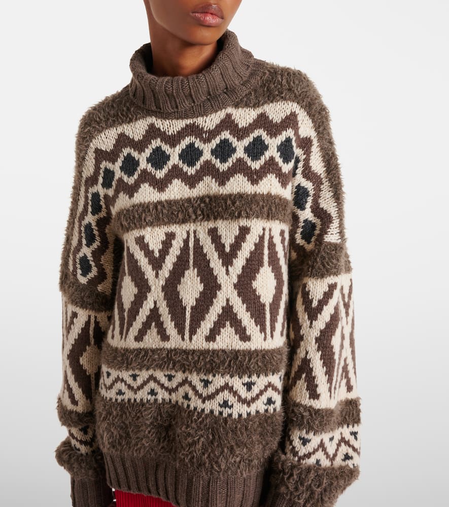 Intarsia wool turtleneck sweater
