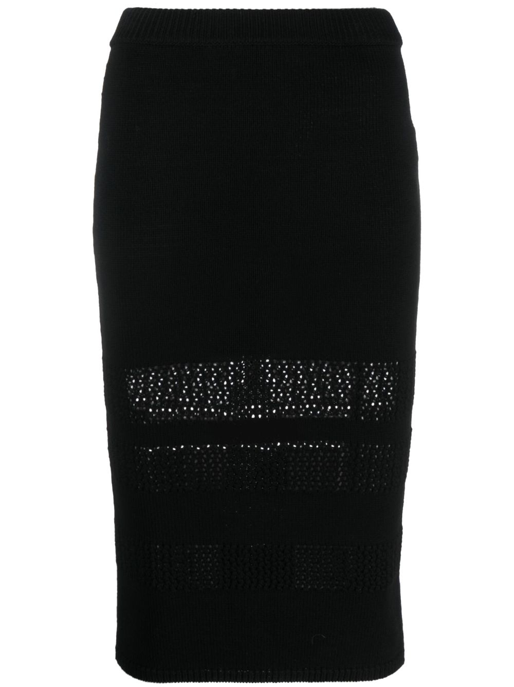 Mesh midi pencil skirt - Black