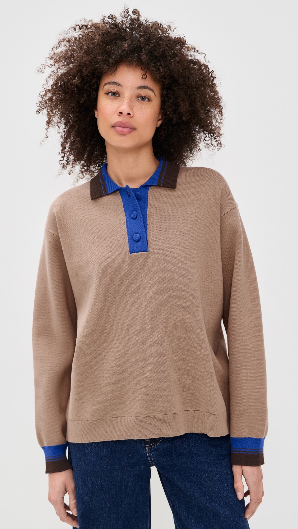 Chira Pullover Camel Blue Mix