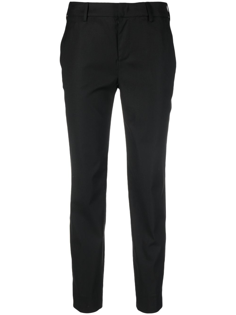 Straight-leg virgin wool trousers - Black