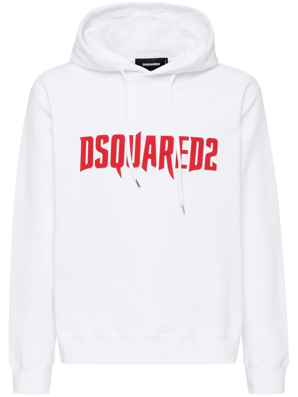 Logo-print cotton hoodie - White