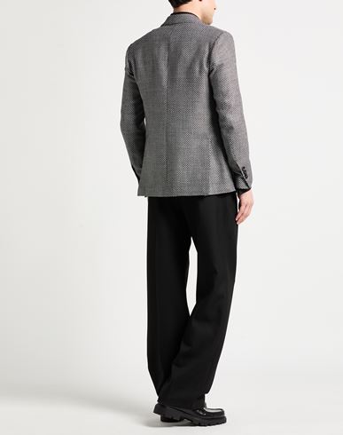 Man Blazer Black Size 38 Wool, Silk, Linen