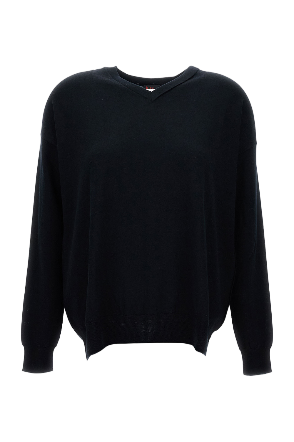 Ribbed V-Neck Sweater With Cropped Silhouette