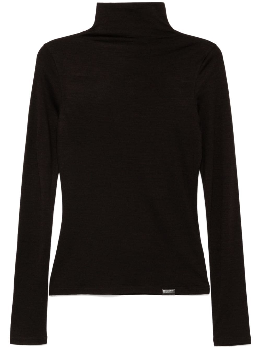 Basic roll-neck top - Brown