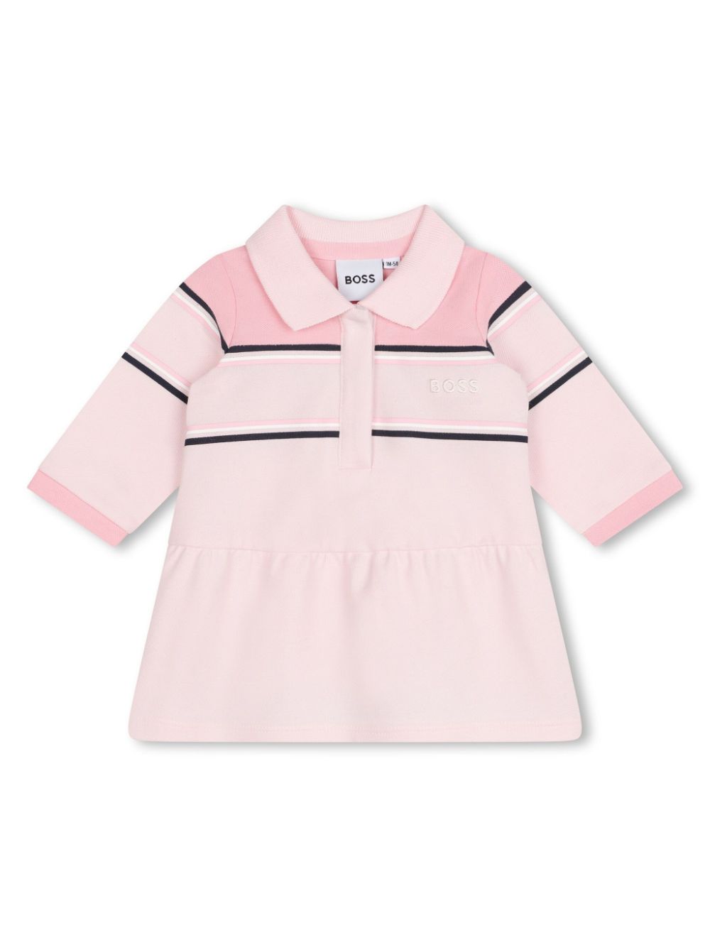 Logo-embroidered polo dress - Pink