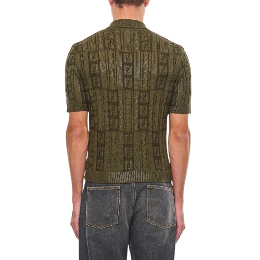 Mens FF Wool Blend Knit Polo Shirt
