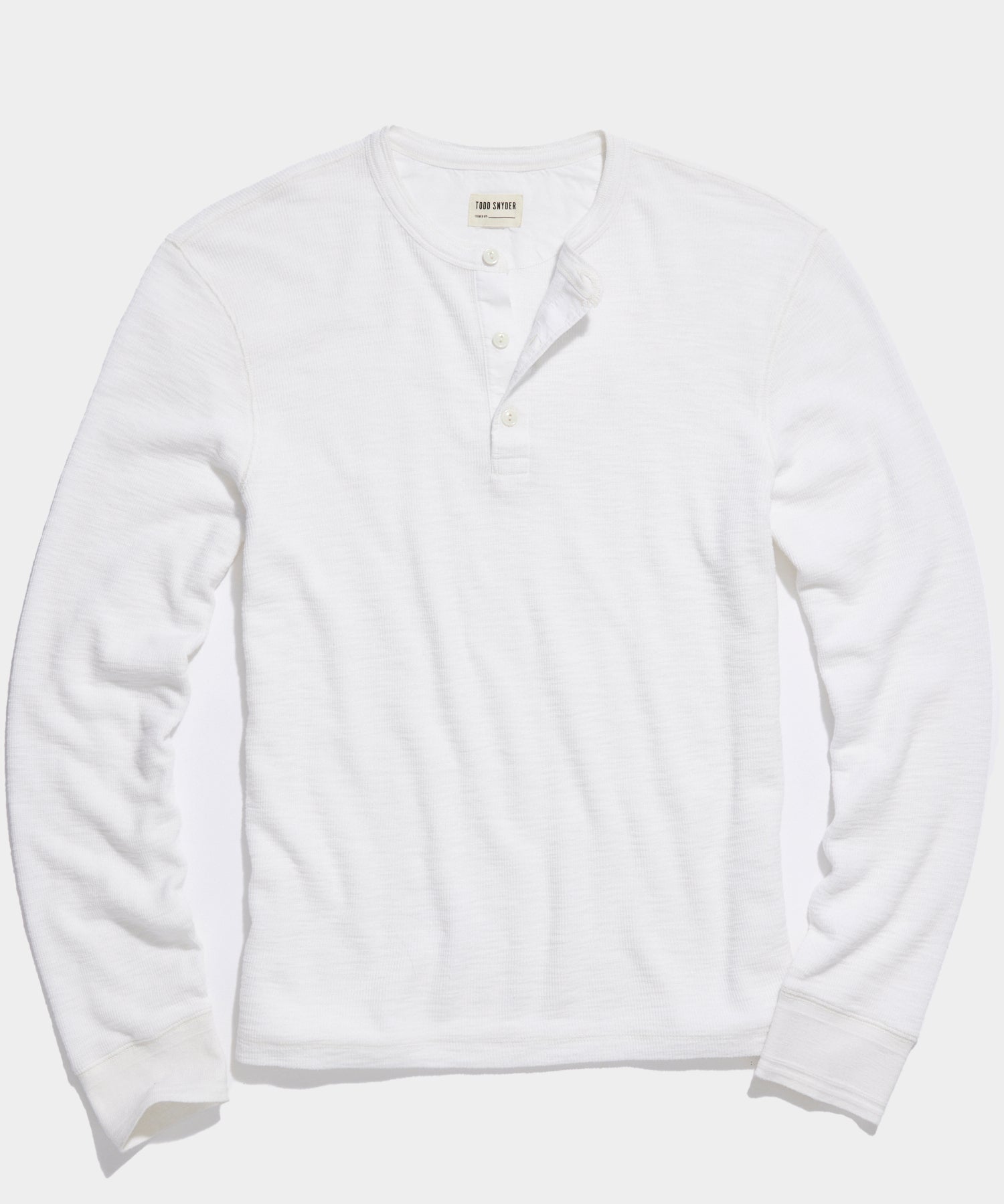 Lightweight Mini Waffle Henley in Antique White