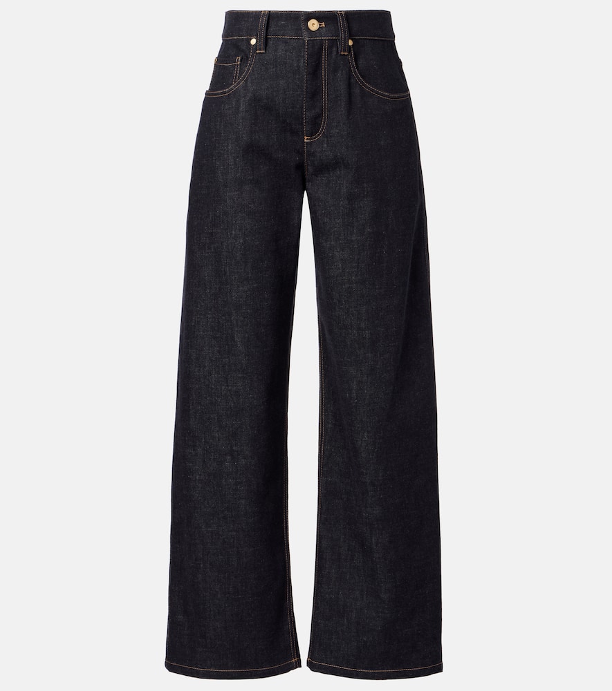 Mid-rise wide-leg jeans