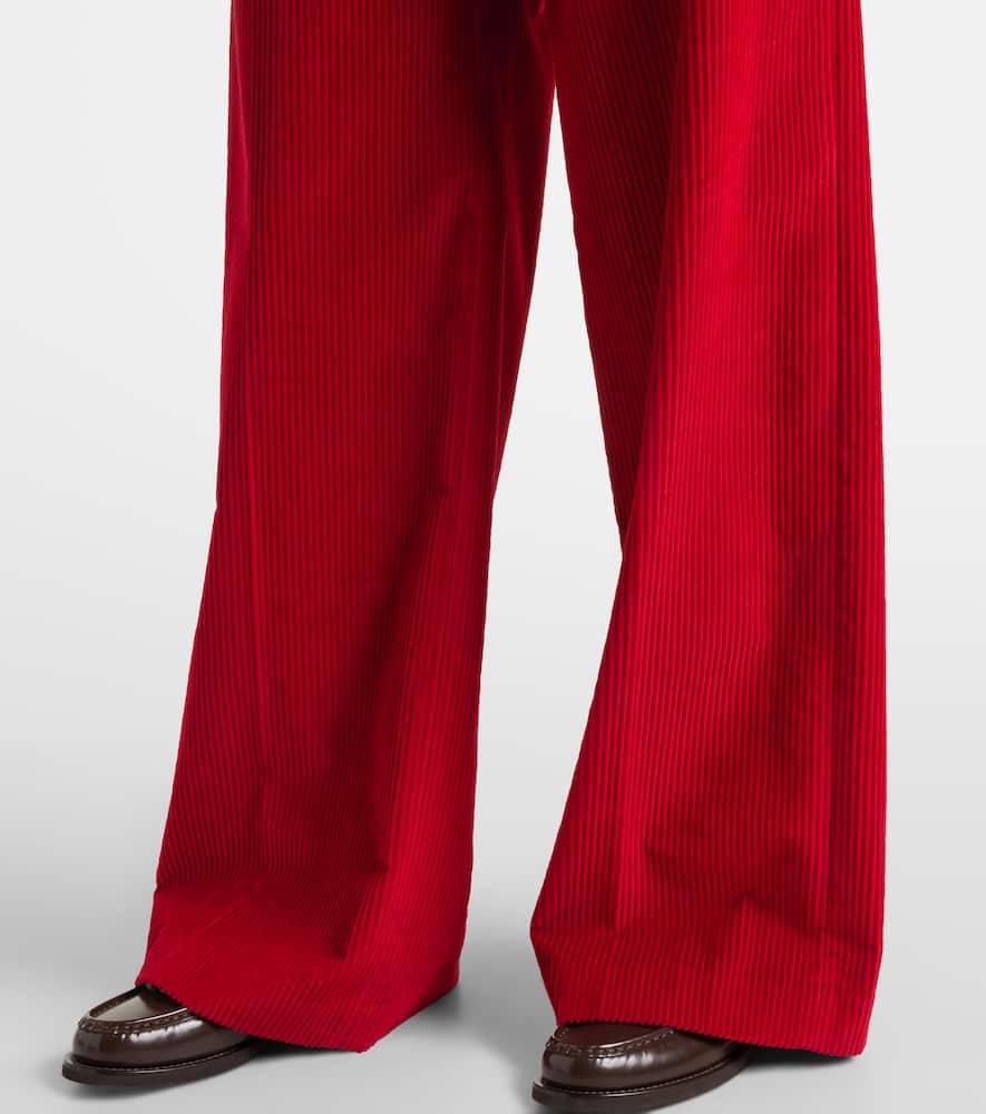 High-rise cotton corduroy wide-leg pants