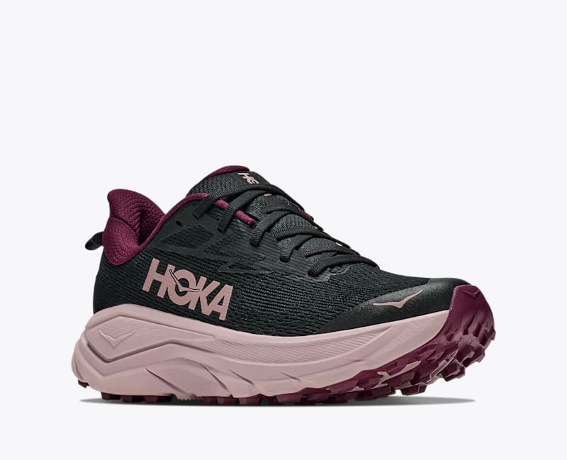 HOKA Women's Challenger 8 Shoes in Black/Pink Opal