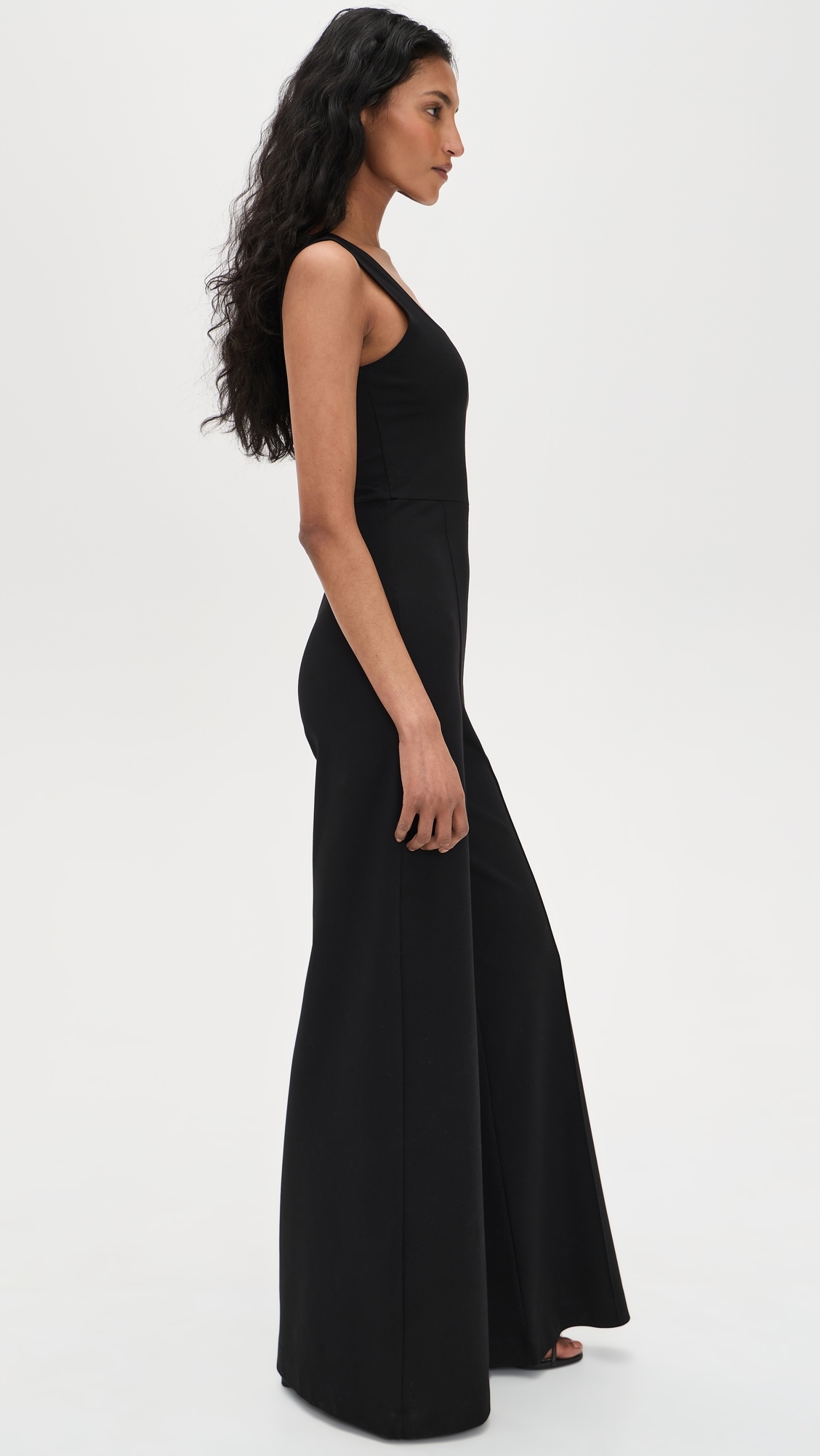 Ponte Knit Tank Wide Leg Jumpsuit Black