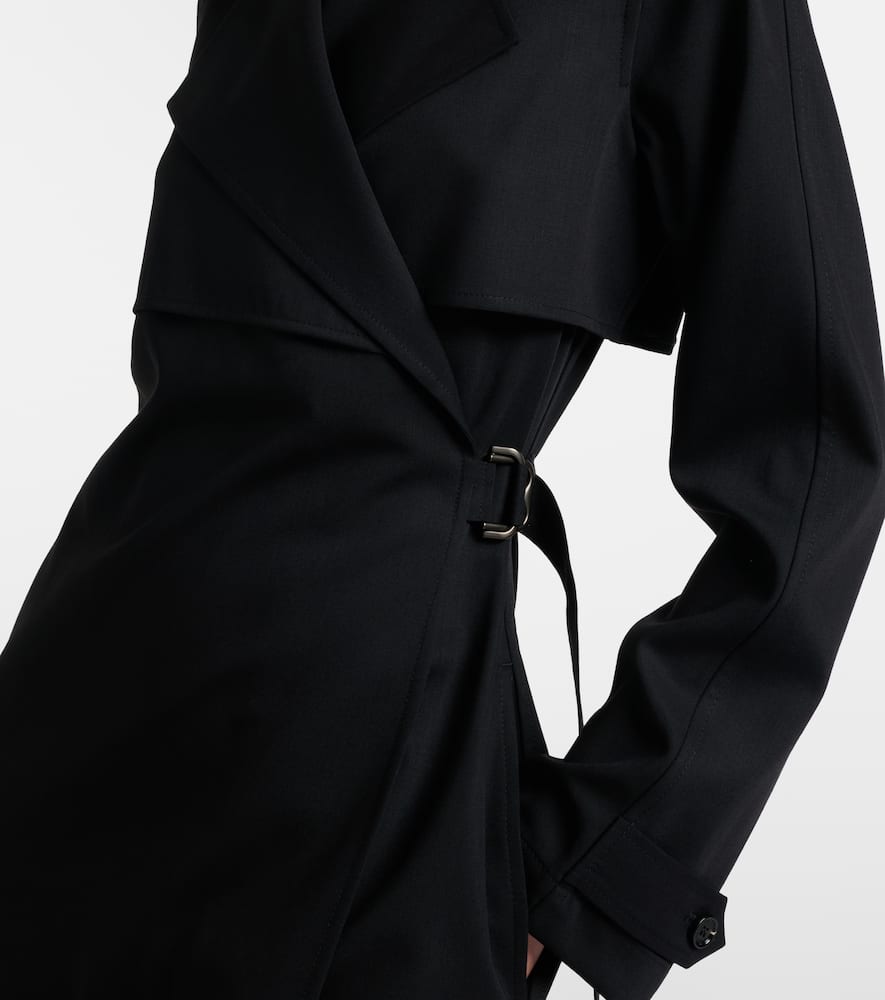 Belted wool wrap dress