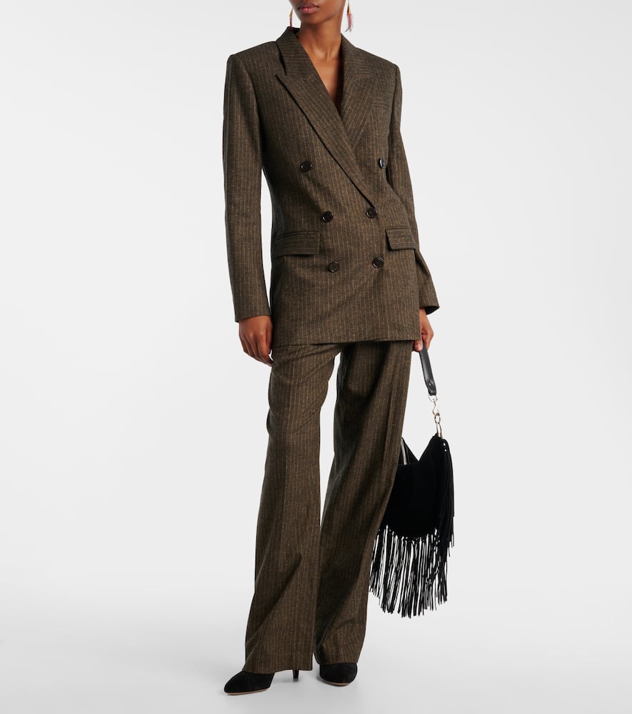 Lisetta chalk stripe wide-leg suit pants