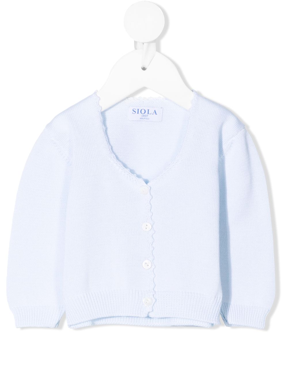 Scallop-edge cardigan - Blue
