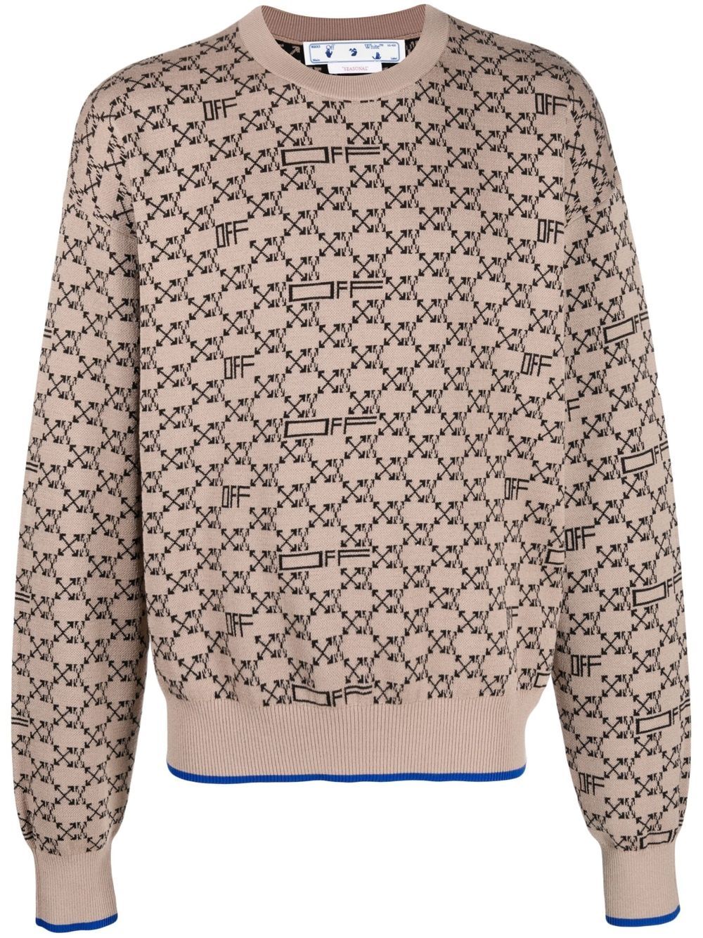 All-over monogram crew neck jumper
