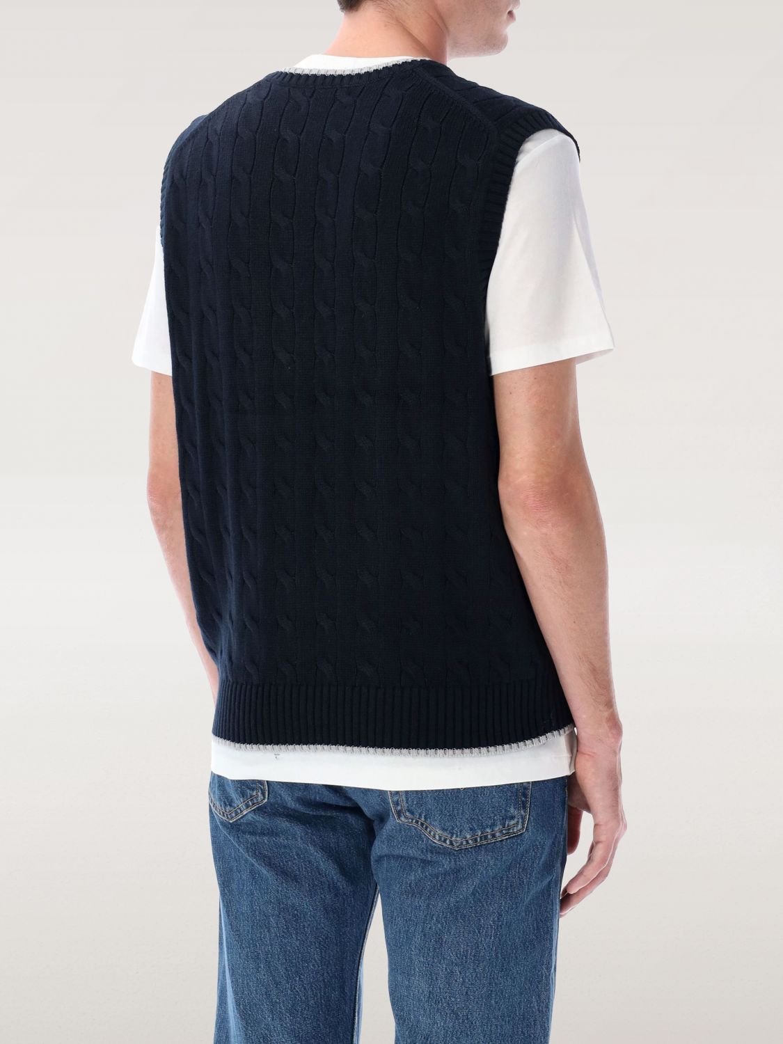 Cable-knit vest - Blue