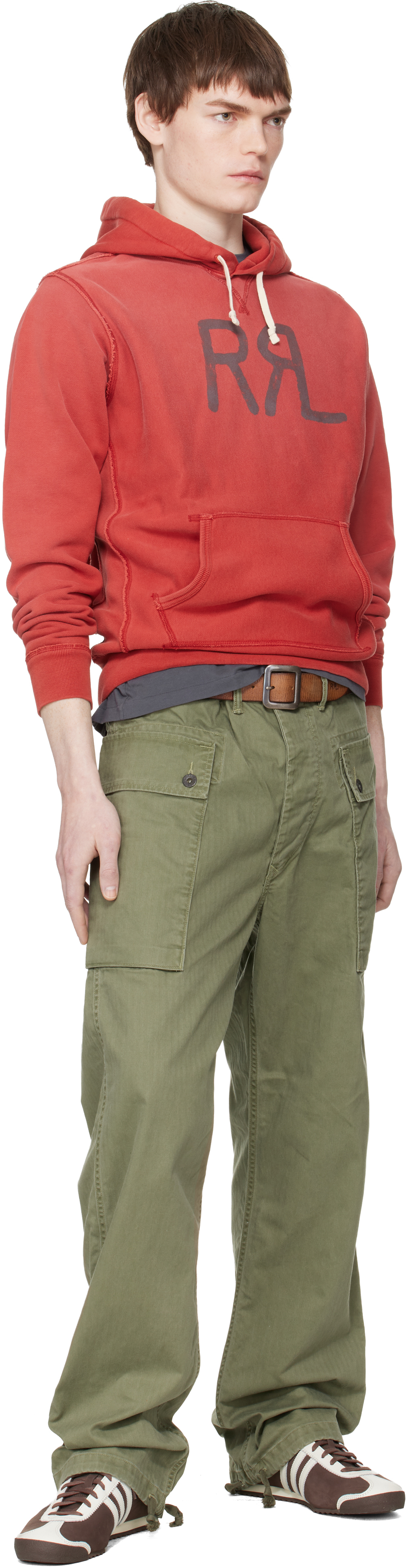 Green Herringbone Field Cargo Pants