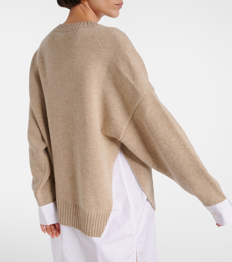 Layered virgin wool sweater