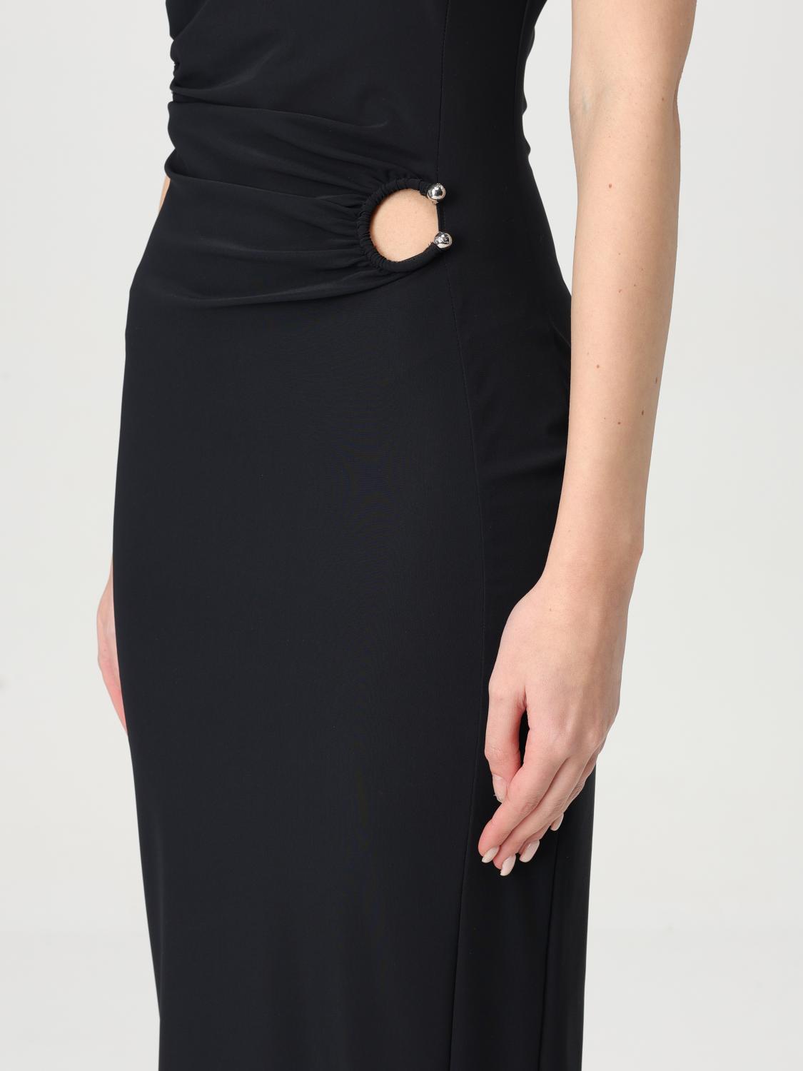Piercing-detail midi dress - Black