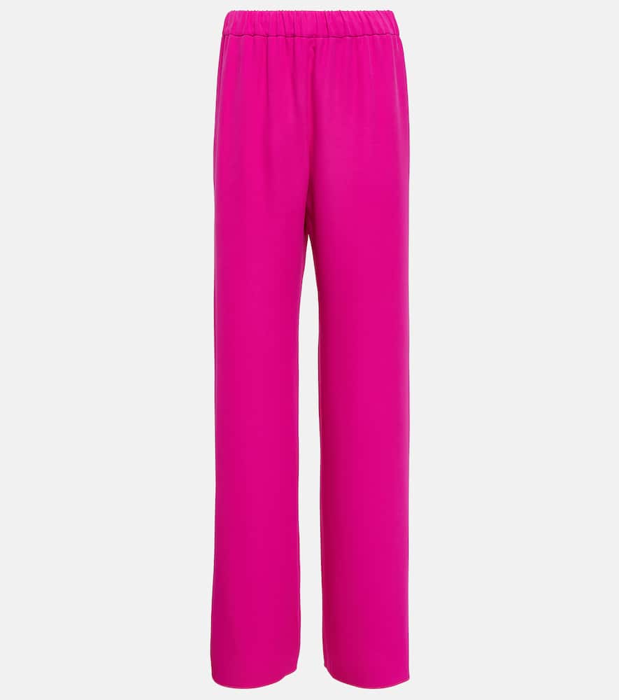 High-rise silk palazzo pants