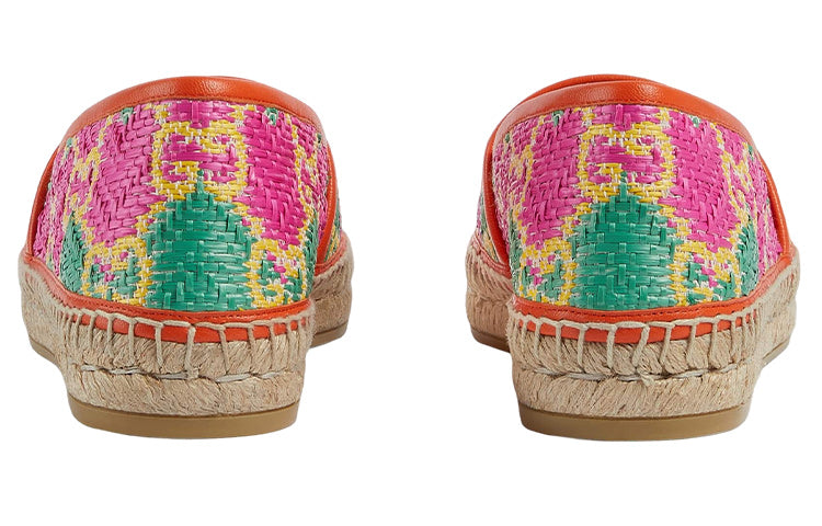 (WMNS) GG Espadrille Herringbone Straw Leather 'Multicolour'