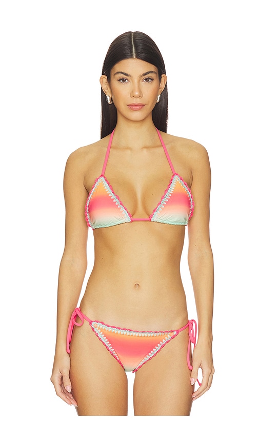 BEACH RIOT Winona Triangle Bikini Top in Orange,Mint. - M also in L, S
