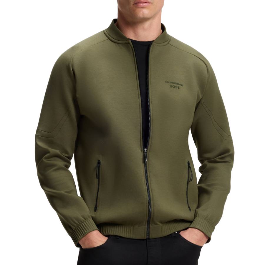 Porsche X Boss Zipper-Up Sweatshirt With Embossed Artwork