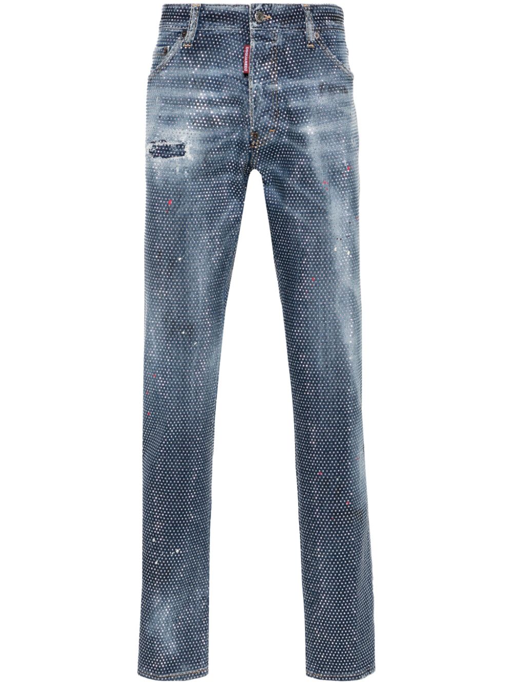 Cool Guy studded mid-rise slim jeans - Blue