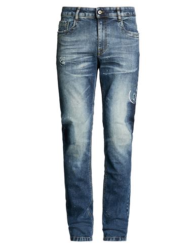 Man Jeans Blue Size 38 Cotton, Elastane