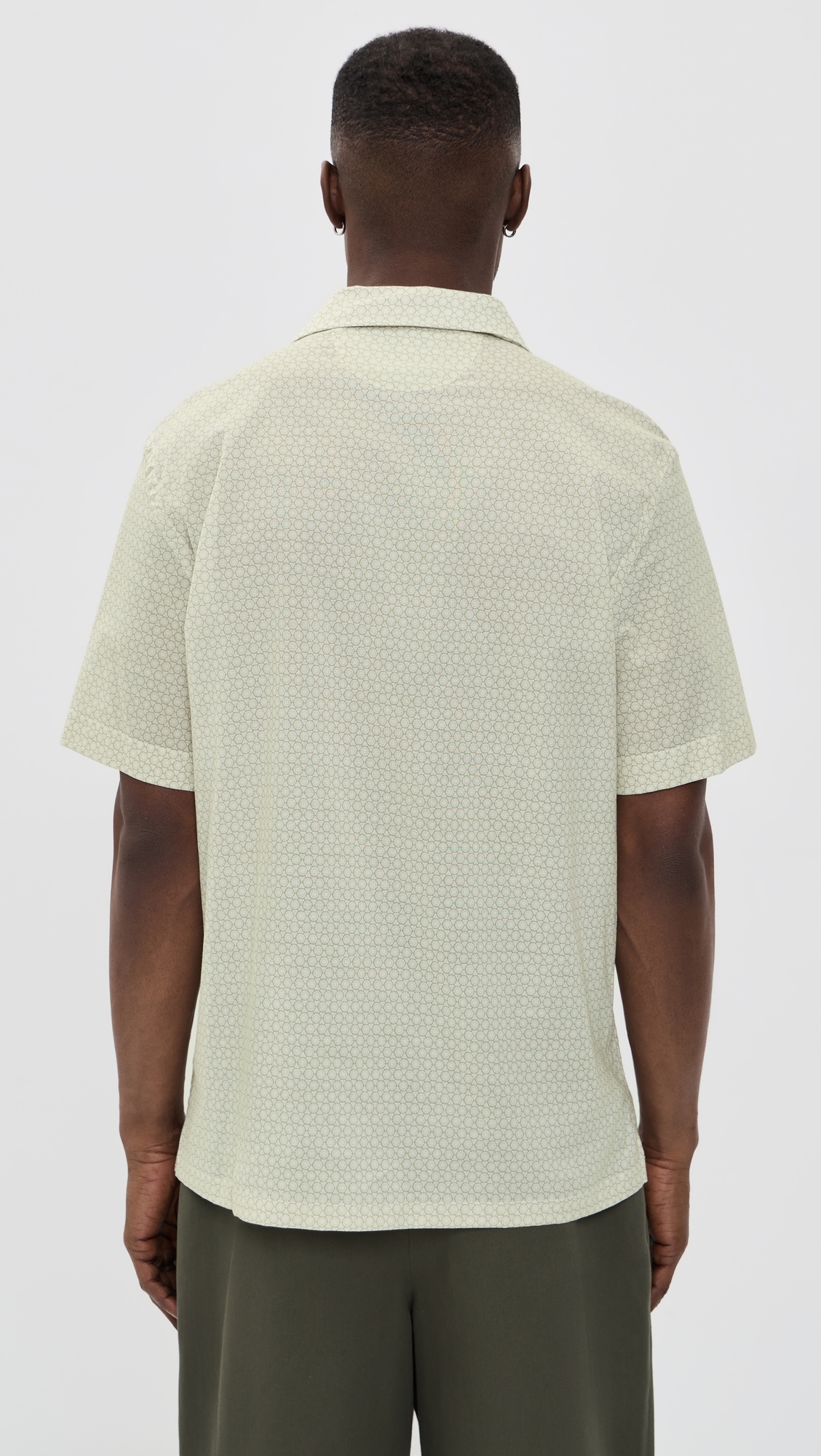 Cotton Stretch Camp Shirt Yellow Geo