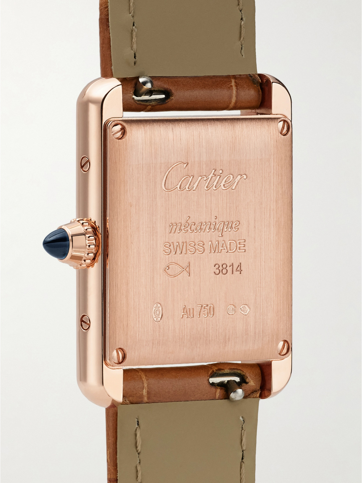 Tank Louis 29.5mm Small 18-karat Rose Gold And Alligator Watch - One size