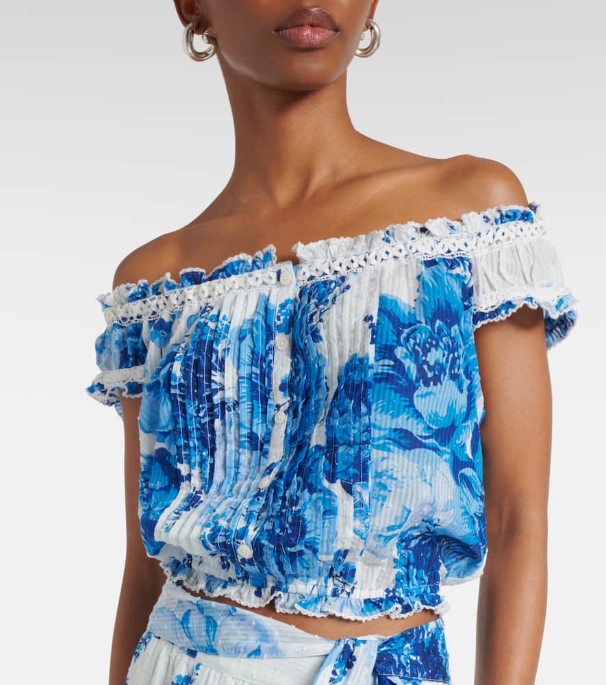 Alba floral off-shoulder cotton top