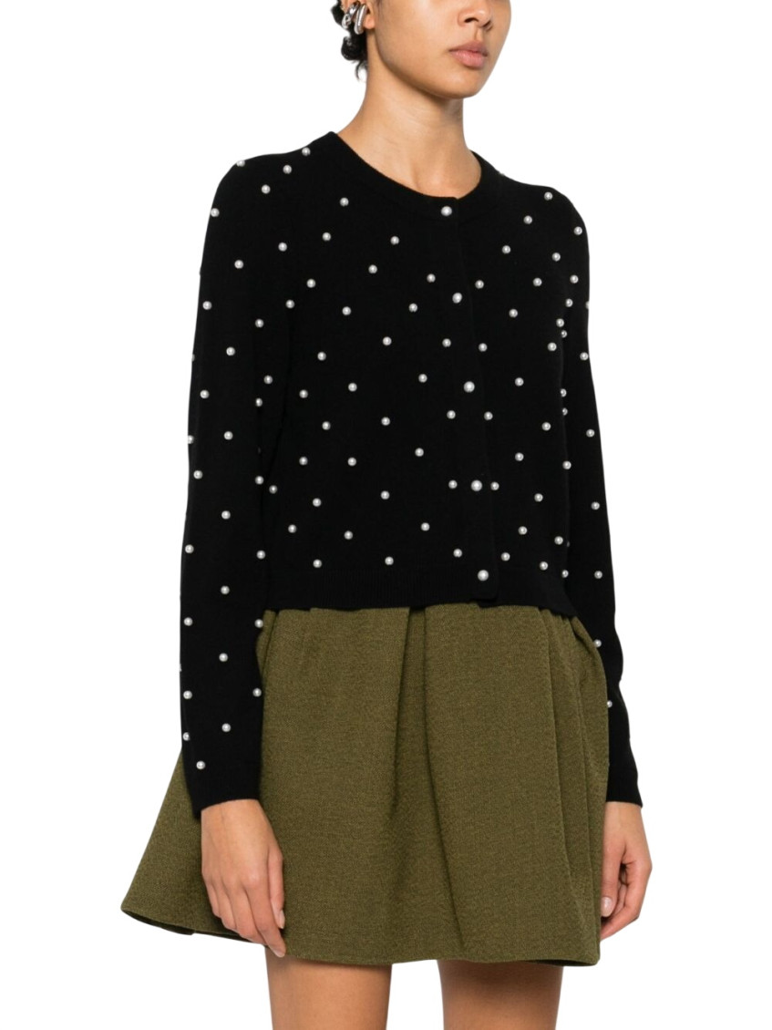 Black Embellished Crew Neck Sweater