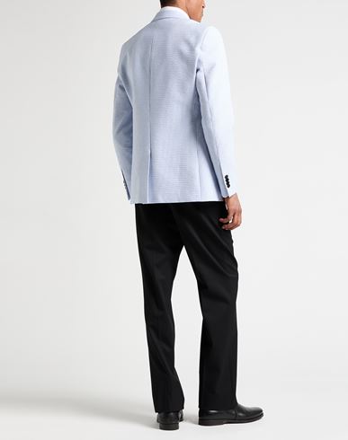 Man Blazer Sky blue Size 38 Cotton, Elastane