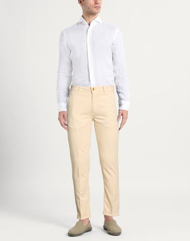 Man Pants Cream Size 28 Cotton, Polyester, Elastane