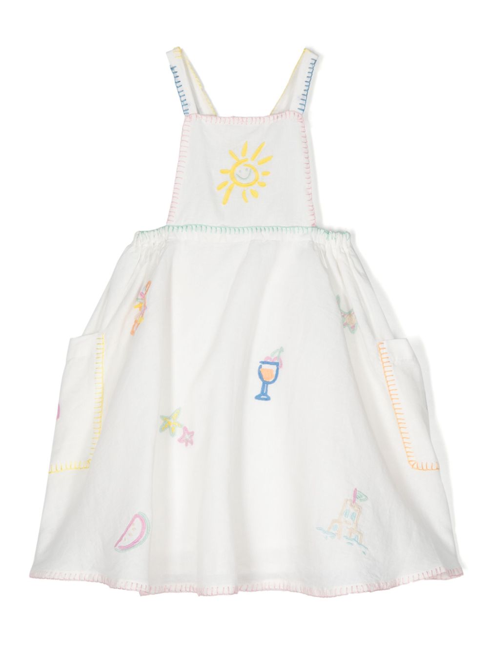 Embroidered mini dress - White