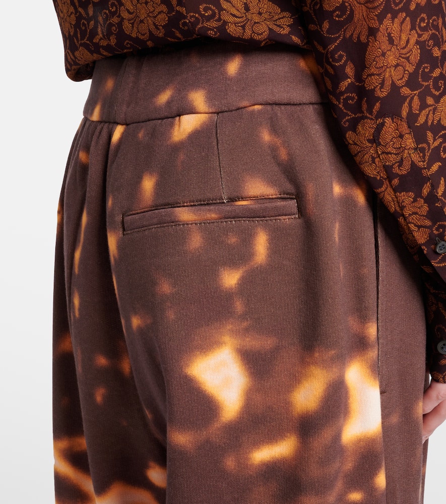 Printed cotton wide-leg pants