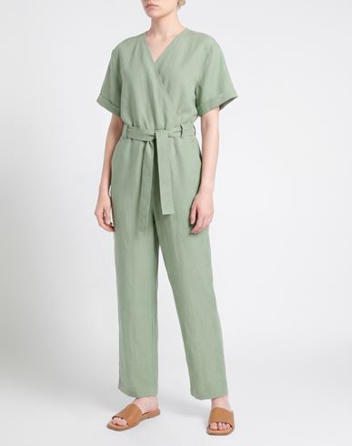 Woman Jumpsuit Sage green Size XS Viscose, Linen