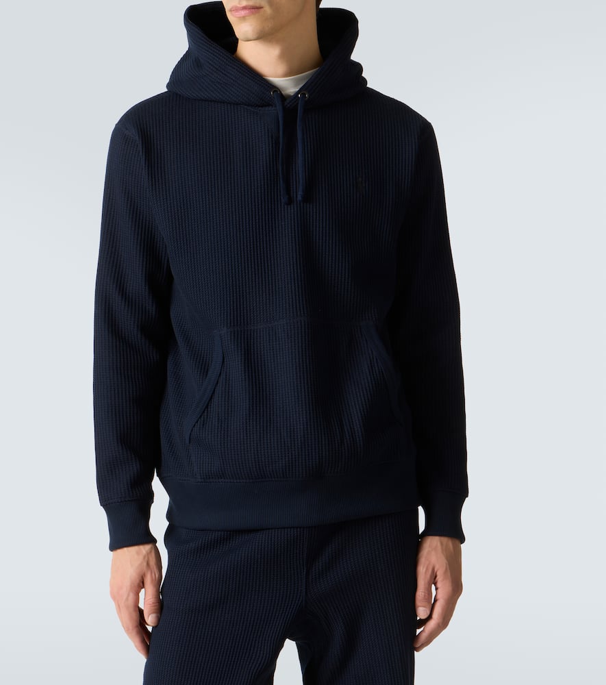 Waffle-knit hoodie