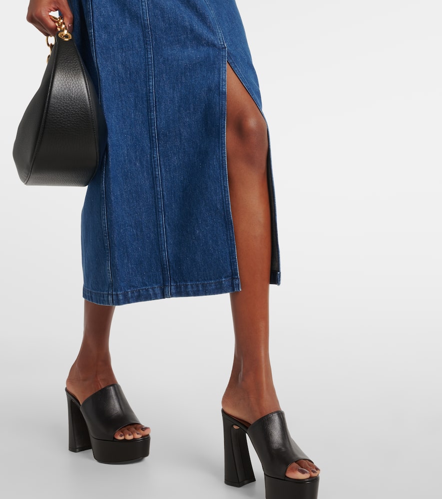 Denim maxi skirt