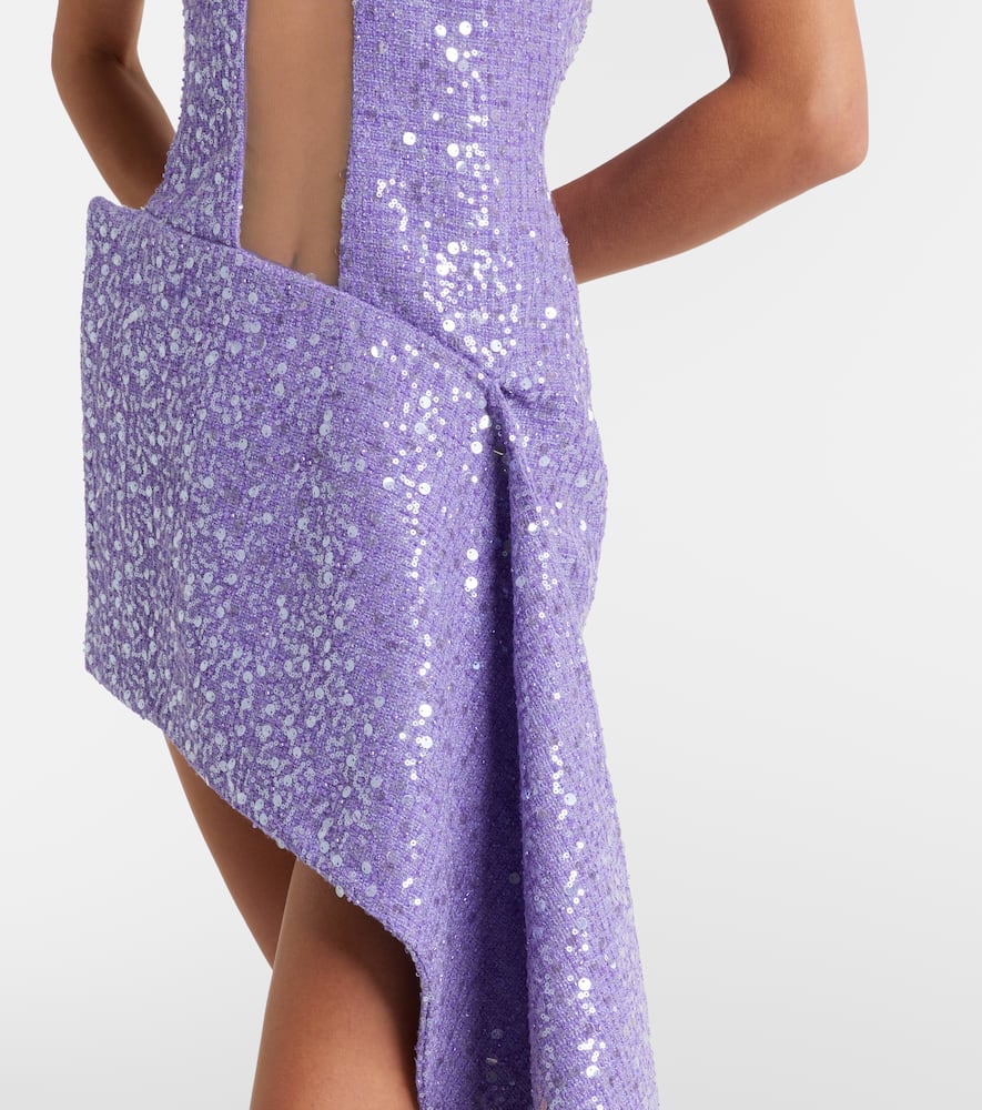 Draped sequined minidress