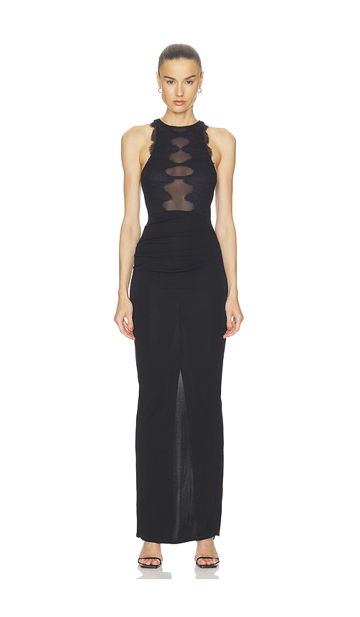 Haelo vestido wave lace evening dress en color negro L también en M, S, XL
