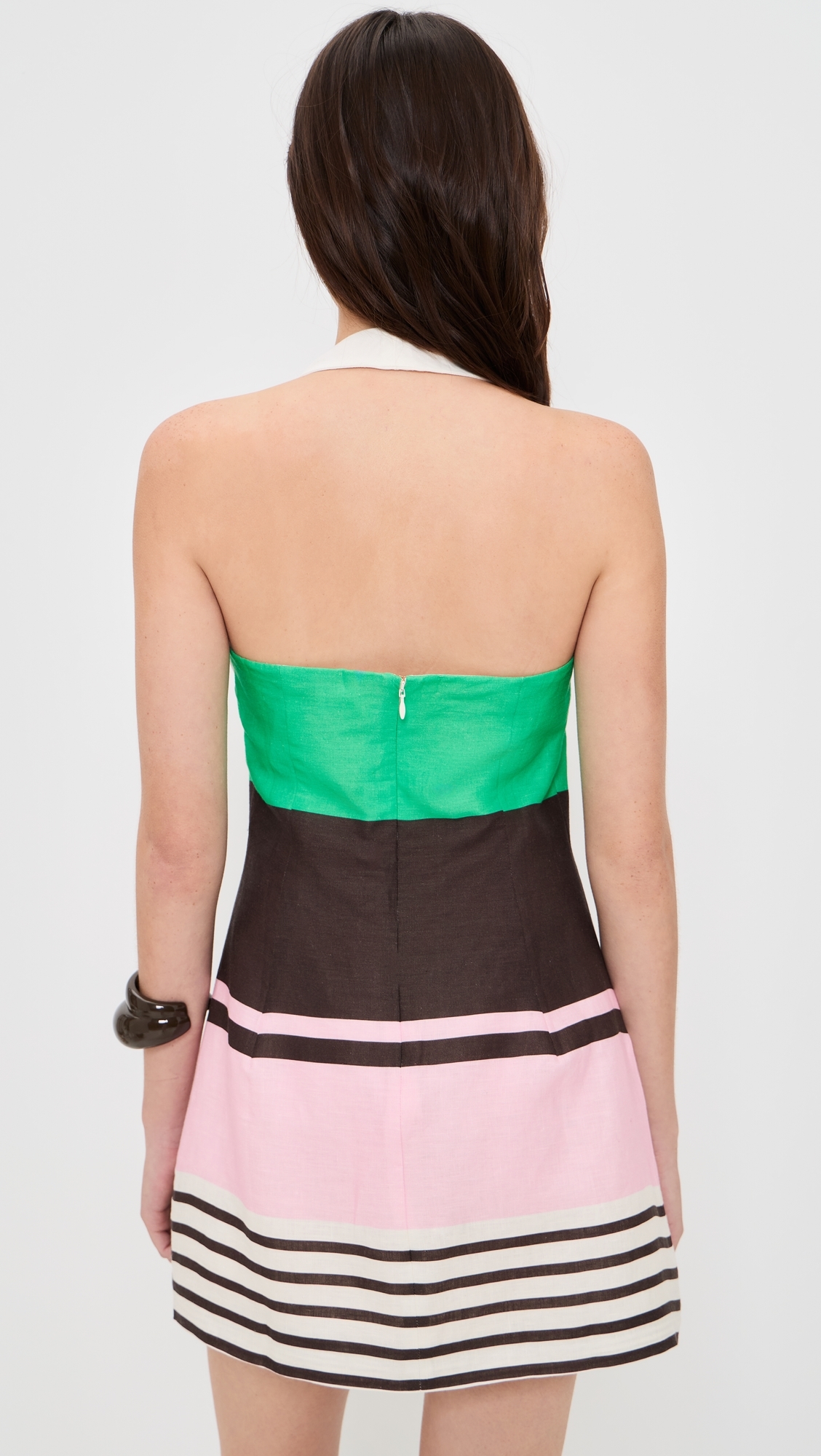 Maya Mini Halter Dress Tango Stripe